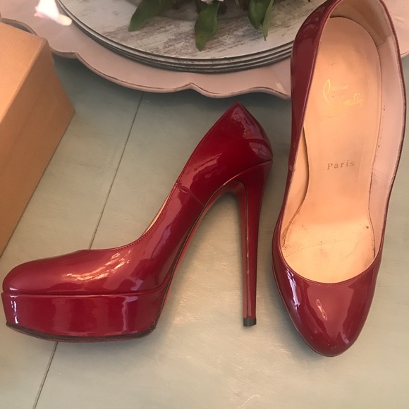 Red Beautiful Christian Louboutin shoe size heel pumps sexy - Main Image